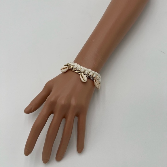 NEW! Shell Bracelets Gold Braided Roop Bracelets Beaded Bracelets Chain - Picture 7 of 7